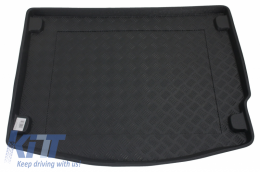 Trunk Mat without Non Slip suitable for Ford Focus MK3 Hatchback (2011-2018) with an irregular size spare tire - 100435