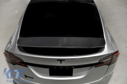 Trunk Spoiler Cap Wing suitable for Tesla Model X (2015-up) Real Carbon Add-on-image-6070331