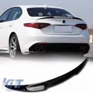 Trunk Spoiler suitable for Alfa Romeo Giulia 2018+ Quadrifoglio Look V2 Gloss Black From Abs Plastic-image-6318026