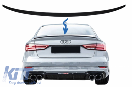 Trunk Spoiler suitable for Audi A3 8V Sedan (2013-Up) Matte Black - TSAUA38V