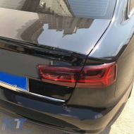 Trunk spoiler suitable for Audi A6 C8 2018- Black Piano Lacquer Slim Style-image-6261044