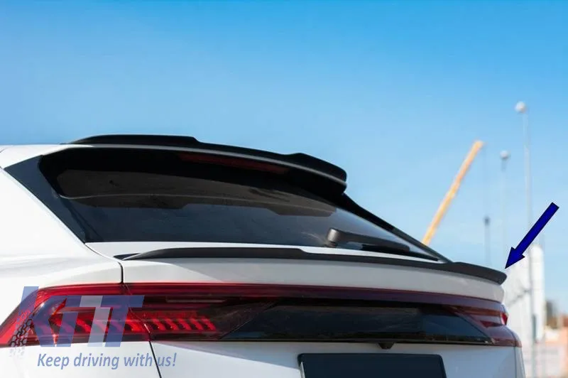 Trunk Spoiler suitable for Audi Q8 SUV 2018+ Piano Black From Abs Plastic