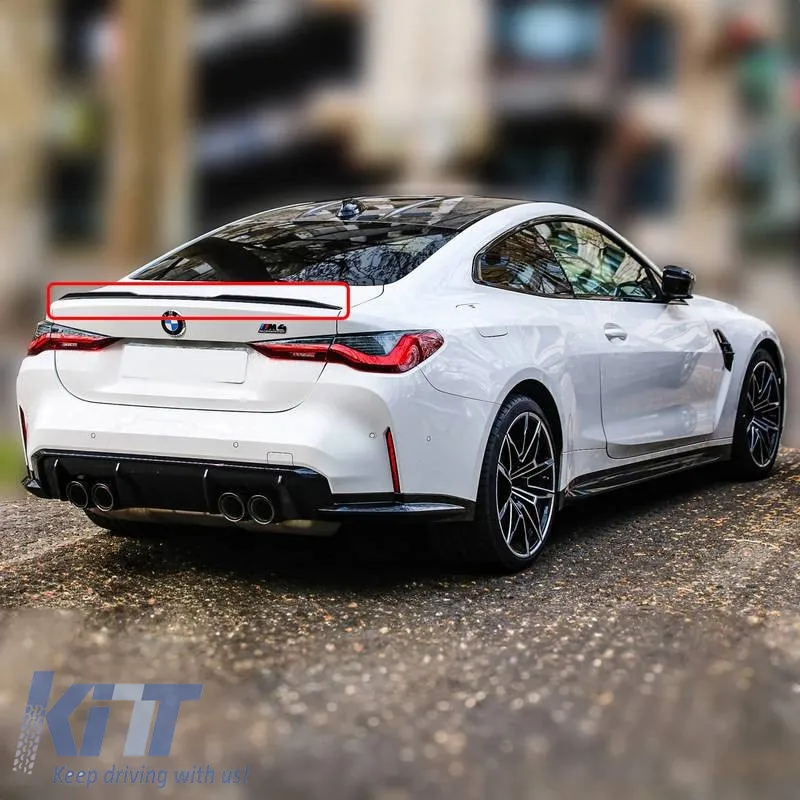 Trunk Spoiler suitable for BMW 4 G22 2020+ 2D M4 Look Lipspoiler Gloss Black From ABS Plastic