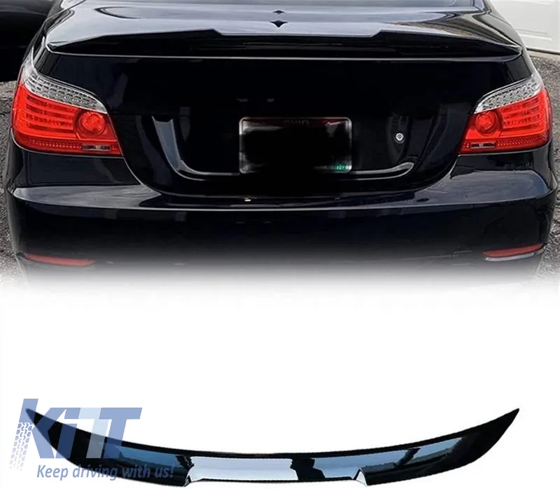 Trunk Spoiler suitable for BMW 5 E60 03-11 M4 Look Lipspoiler Glossy Black from ABS Plastic