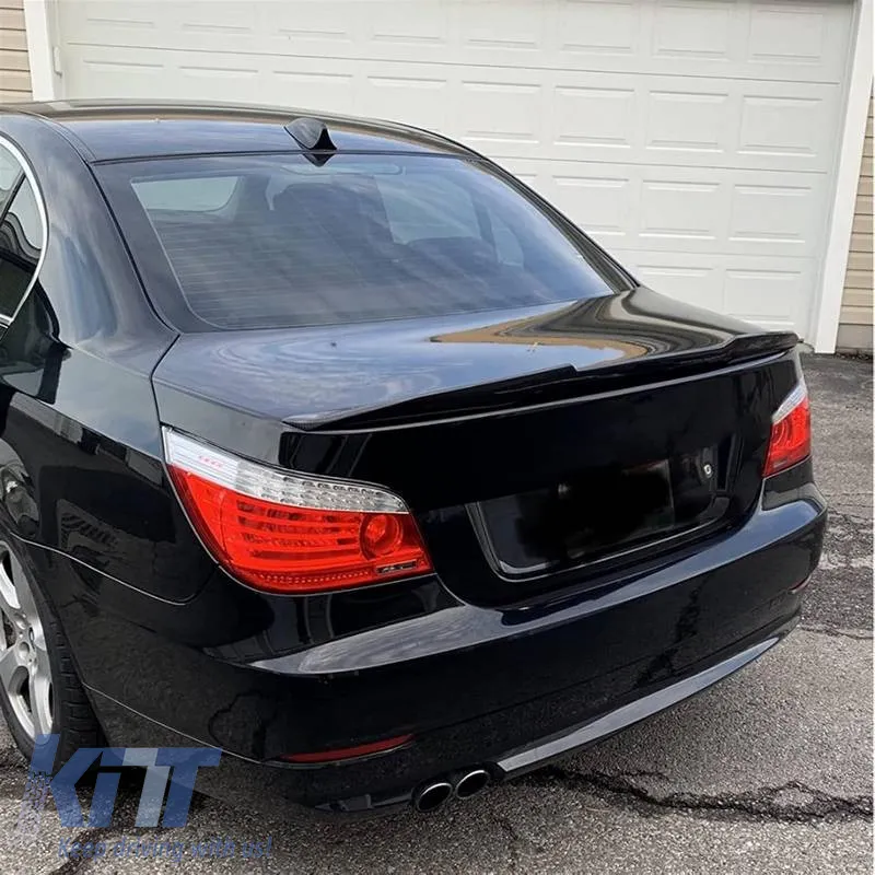 Trunk Spoiler suitable for BMW 5 E60 03-11 M4 Look Lipspoiler Glossy Black from ABS Plastic
