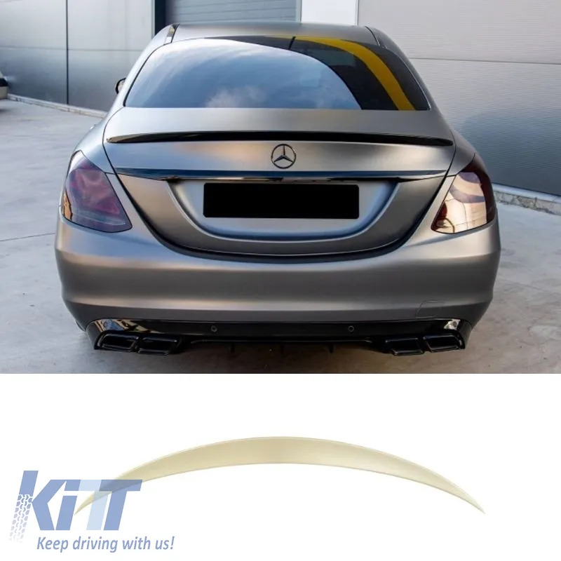 Trunk Spoiler suitable for Mercedes-Benz C-Class W205 Sedan 13-20 A Design look Lipspoiler made from ABS Plastic
