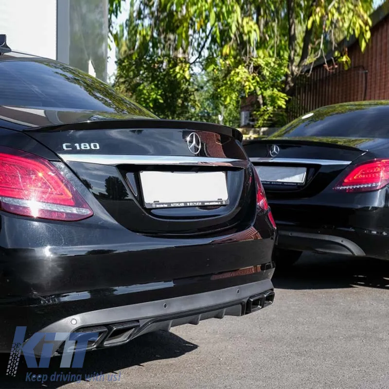 Trunk Spoiler suitable for Mercedes-Benz C-Class W205 Sedan 14-21 A Design look Lipspoiler ABS Plastic