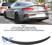 Trunk Spoiler suitable for Mercedes-Benz C-Class C205 Coupe 14-21 A Design look Lipspoiler From Abs Plastic Glossy Black-image-6329274
