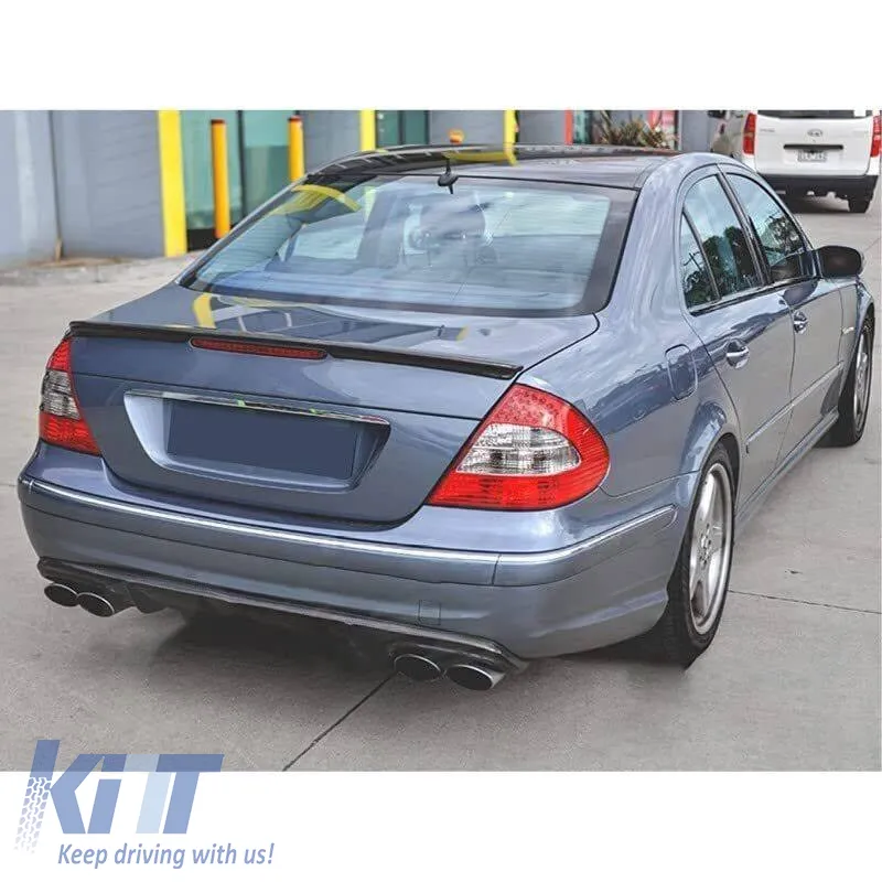 Trunk Spoiler suitable for Mercedes-Benz E-Class W211 03-09 A Design look Lipspoiler from ABS Plastic Glossy Black