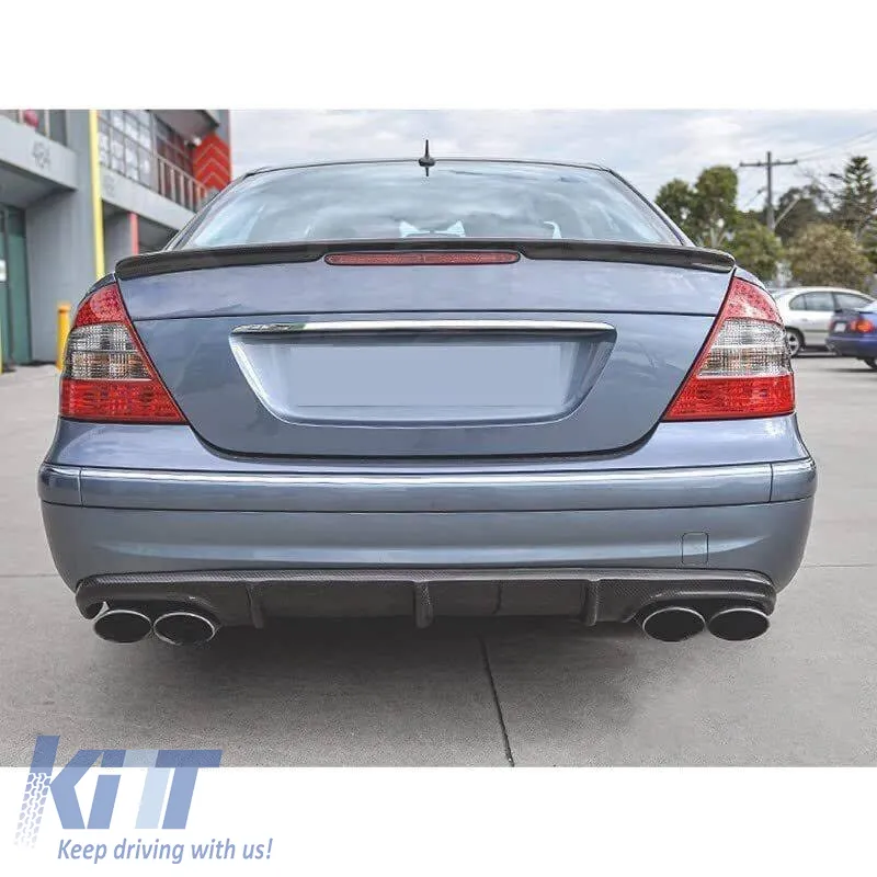 Trunk Spoiler suitable for Mercedes-Benz E-Class W211 03-09 A Design look Lipspoiler from ABS Plastic Glossy Black