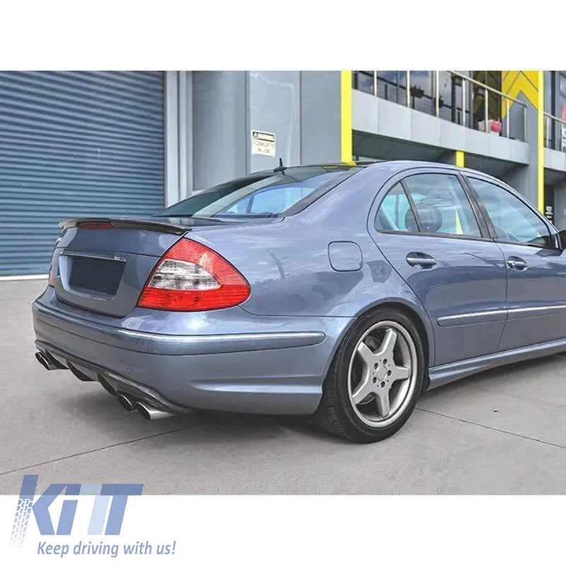 Trunk Spoiler suitable for Mercedes-Benz E-Class W211 03-09 A Design look Lipspoiler from ABS Plastic Glossy Black