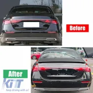 Trunk Spoiler suitable for Mercedes-Benz E-Class W214 2024+ A Design E63S V2 Look ABS Plastic Piano Black-image-6319789