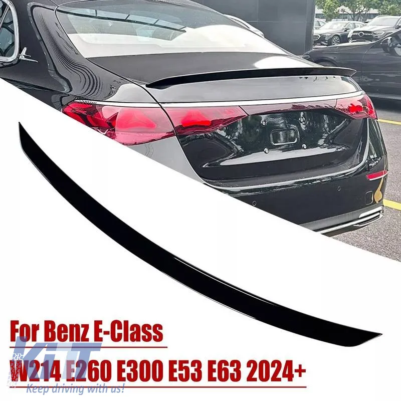 Trunk Spoiler suitable for Mercedes-Benz E-Class W214 2024+ A Design E63S V2 Look ABS Plastic Piano Black
