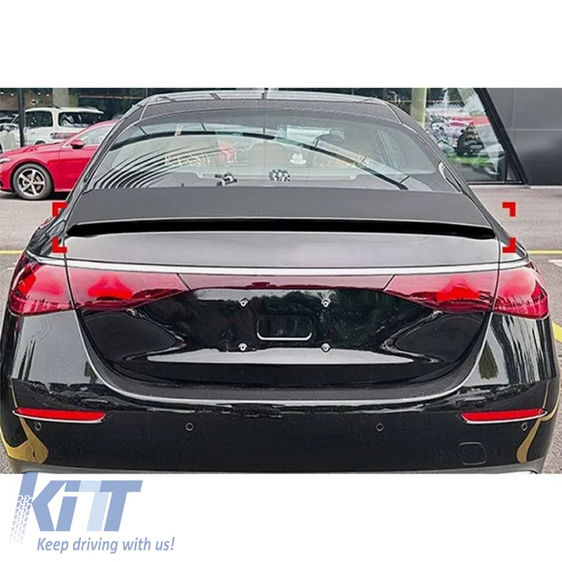 Trunk Spoiler suitable for Mercedes-Benz E-Class W214 2024+ A Design E63S V2 Look ABS Plastic Piano Black