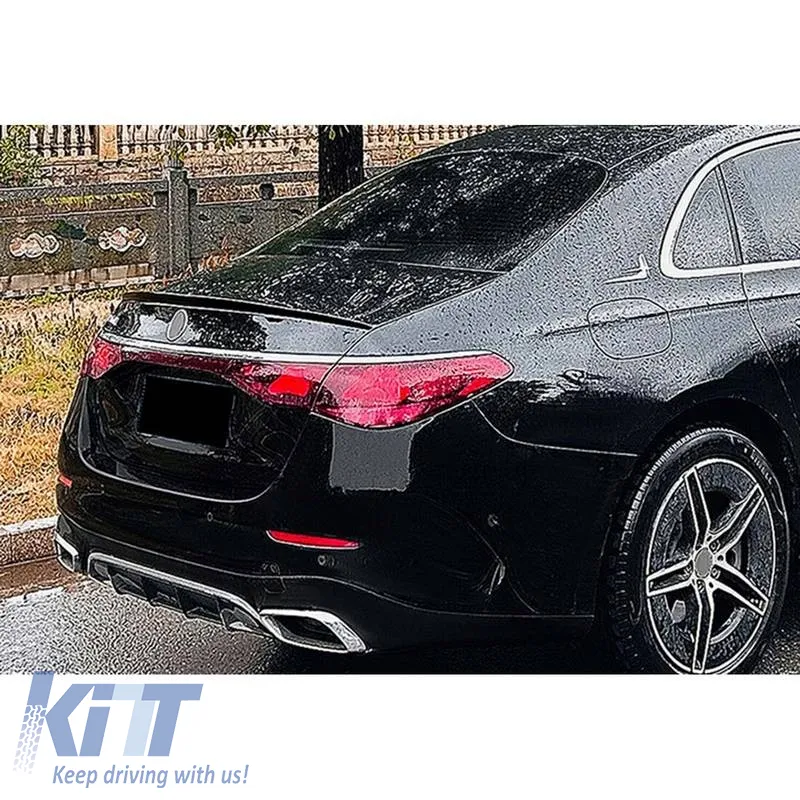 Trunk Spoiler suitable for Mercedes-Benz E-Class W214 2024+ A Design V2 Look ABS Plastic Piano Black