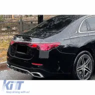 Trunk Spoiler suitable for Mercedes-Benz E-Class W214 2024+ A Design V2 Look ABS Plastic Piano Black-image-6320706