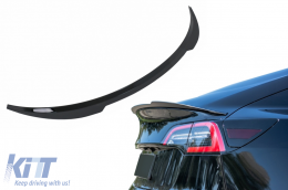 Trunk Spoiler suitable for Tesla Model 3 (2017-up) Piano Black - TSTSLM3NL