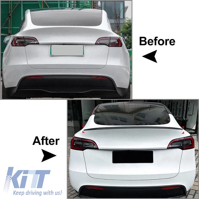 Trunk Spoiler suitable for Tesla Model Y 2020+ Lipspoiler Glossy Black From Abs Plastic