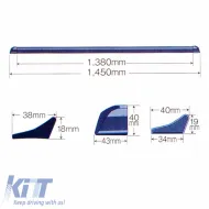 Trunk Spoiler suitable for Universal Lipspoiler Black 145x3.4cm From Abs Plastic (Soft)-image-6329518