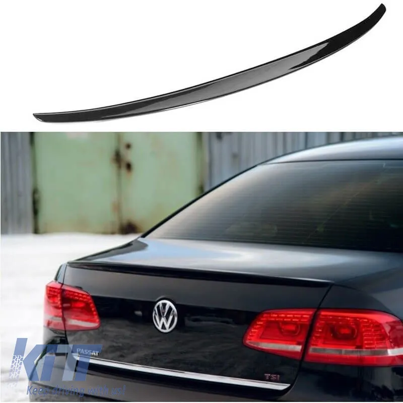 Trunk Spoiler suitable for VW Passat B7 11-15 OEM V2 look Lipspoiler made from ABS plastic glossy black