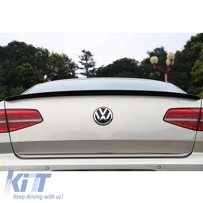 Trunk Spoiler suitable for VW Passat B8 15-22 OEM V1 look Lipspoiler from ABS plastic glossy black