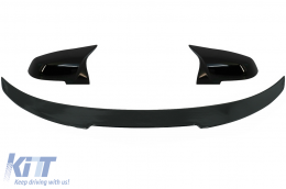 image-49-Trunk Spoiler with Mirror Covers suitable for BMW 4 Series Gran Coupe F36 (2014-03.2019) M4 CSL Design Black