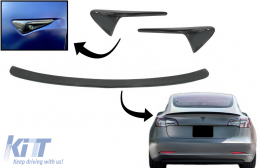 image-57-Trunk Spoiler with Turn Signal Covers Side Markers suitable for Tesla Model 3 (2017-up) Real Carbon