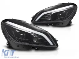 image-12-TUBE DE PHARES LED NOIR BRILLANT SEQ DRL adapté pour MERCEDES W204 11-14