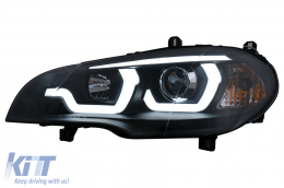 Tube Light LED DRL Angel Eyes fényszórók BMW X5 E70 (2007-2013) típushoz fekete-image-6101894