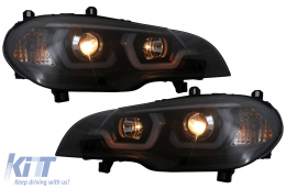 Tube Light LED DRL Angel Eyes fényszórók BMW X5 E70 (2007-2013) típushoz fekete-image-6101899