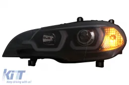 Tube Light LED DRL Angel Eyes fényszórók BMW X5 E70 (2007-2013) típushoz fekete-image-6101902