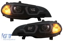 Tube Light LED DRL Angel Eyes fényszórók BMW X5 E70 (2007-2013) típushoz fekete-image-6101903