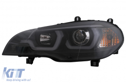 Tube Light LED DRL Angel Eyes fényszórók BMW X5 E70 (2007-2013) típushoz fekete-image-6101905