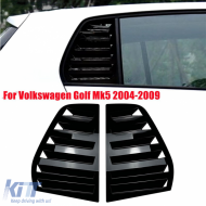 Tuning additives for rear side windows – VW Golf 5 (2003–2009), black gloss - PEETV6026967