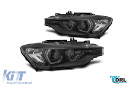 image-17-Tuning DRL headlight kit suitable for BMW 3 Series F30 sedan, F31 touring 2015-2018 with black base, left and right