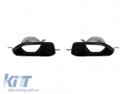 Tuning exhaust tips suitable for BMW 3 Series G20, G21 after 2022, black lacquer, for models with M diffuser - ABBMEA6009379