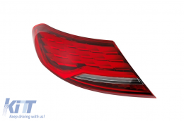Tuning Full LED taillights suitable for Mercedes C-Class C205 coupe, A205 cabrio 2016-2021 with red base, left and right-image-6162766