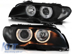 Tuning headlight kit with halogen angel eyes suitable for BMW 3 E46 04.2003-2006 coupe/cabriolet, left and right - ABBMHX6010422