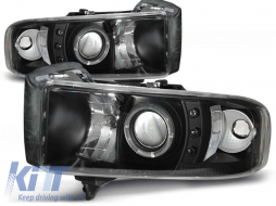Tuning headlight kit with halogen angel eyes suitable for Dodge RAM 1994-2001, left and right - ABDOHX6010533