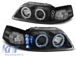 Tuning headlight kit with halogen angel eyes suitable for Ford MUSTANG 1998-2004, left and right - ABAEKF6021217