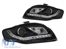 Tuning headlight set suitable for Audi A4 B7 2004-2008 with black base, left and right - ABAUHX6010382