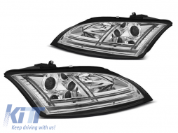 Tuning headlight set suitable for Audi TT 2006-2010 with chrome base, left and right - ABAUHX6010379