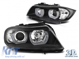 image-74-Tuning headlight set suitable for BMW 3 Series E90, E91 2005-2008 with black base, left and right