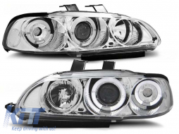 Tuning headlight set suitable for Honda Civic 2/3 doors 09.1991-08.1995 with chrome base, left and right - ABHOHX6010591