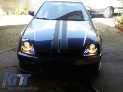 Tuning headlight set suitable for Honda Prelude 02.1997-2001 with black base, left and right-image-6238458
