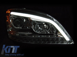 Tuning headlight set suitable for Mercedes ML W164 2005-2008 with chrome base, left and right-image-6238467