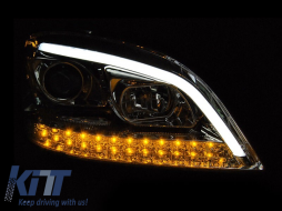 Tuning headlight set suitable for Mercedes ML W164 2005-2008 with chrome base, left and right-image-6238468