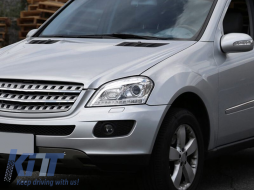 Tuning headlight set suitable for Mercedes ML W164 2005-2008 with chrome base, left and right-image-6238470