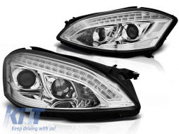Tuning headlight set suitable for Mercedes S-Class W221 2005-2009 with chrome base, left and right - ABMEHX6010658
