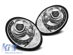 Tuning headlight set suitable for VW New Beetle 2006-2012 chrome base, left and right